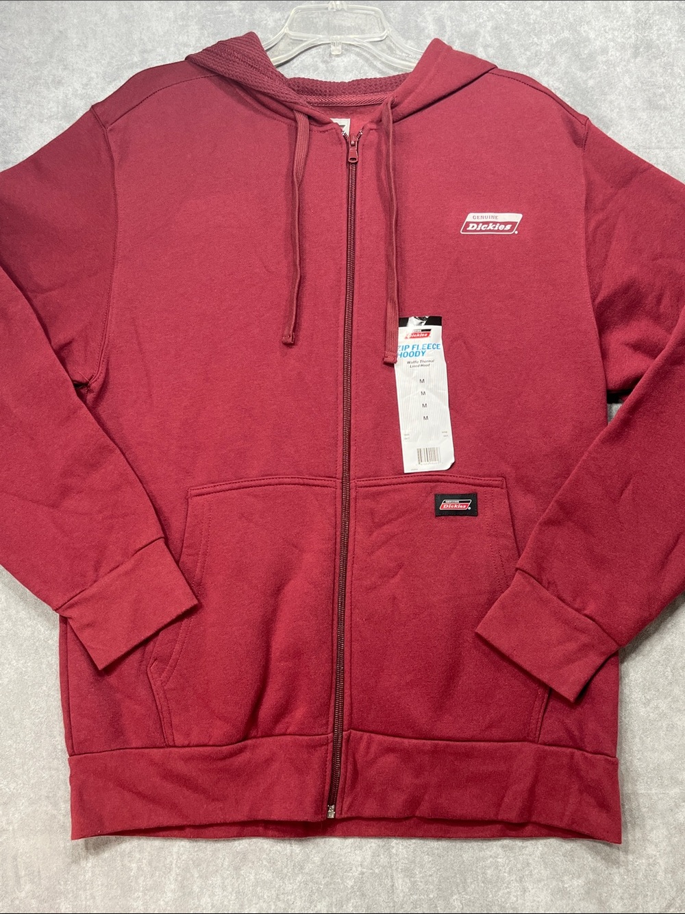 Dickies JGD512 Zip Fleece Hoodie Wine Thermal Lined NWT Men’s M